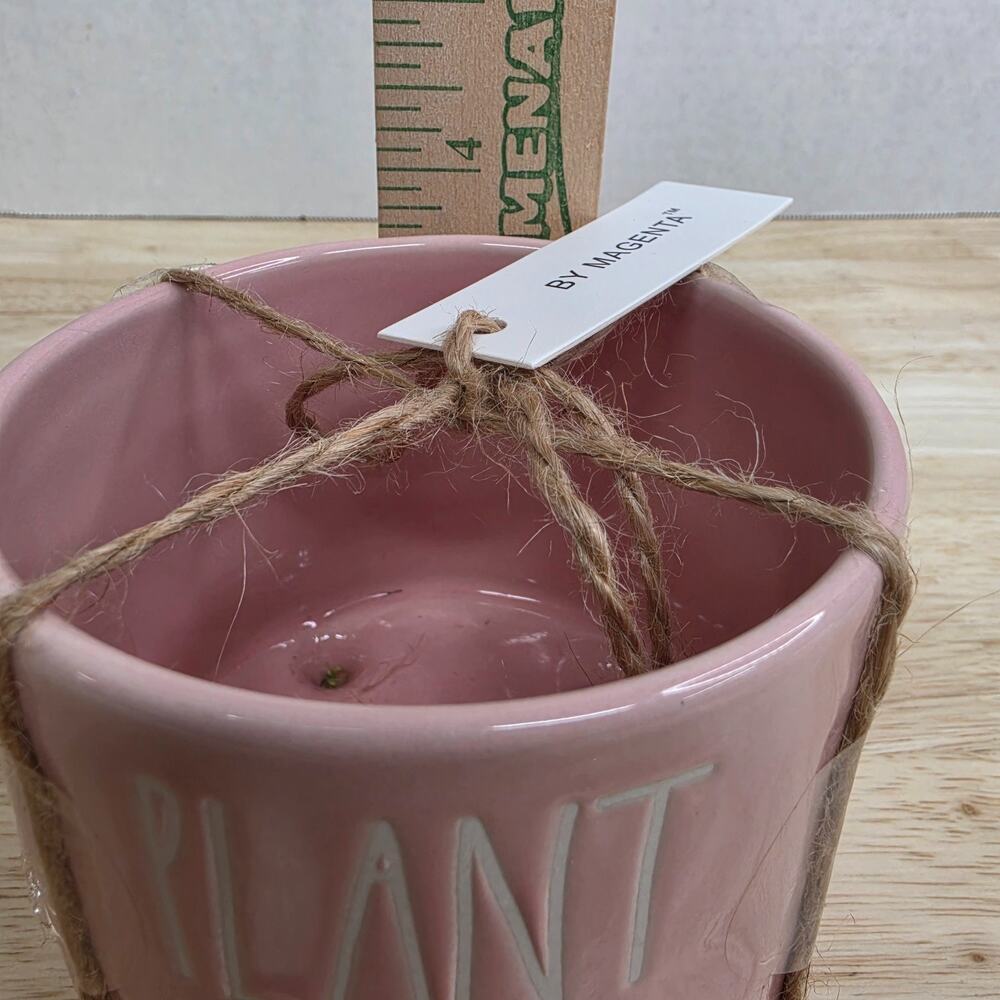 NWT Rae Dunn Plant Lover Pink Ceramic Planter Pot By Magenta Artisan Collection - Picture 7 of 9